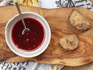 panna cotta frambuesas